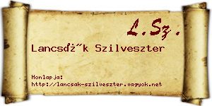 Lancsák Szilveszter névjegykártya